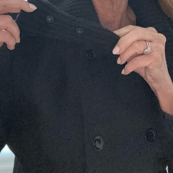 Calvin Klein Black Double-Breasted Pea Coat - Picture 7 of 9